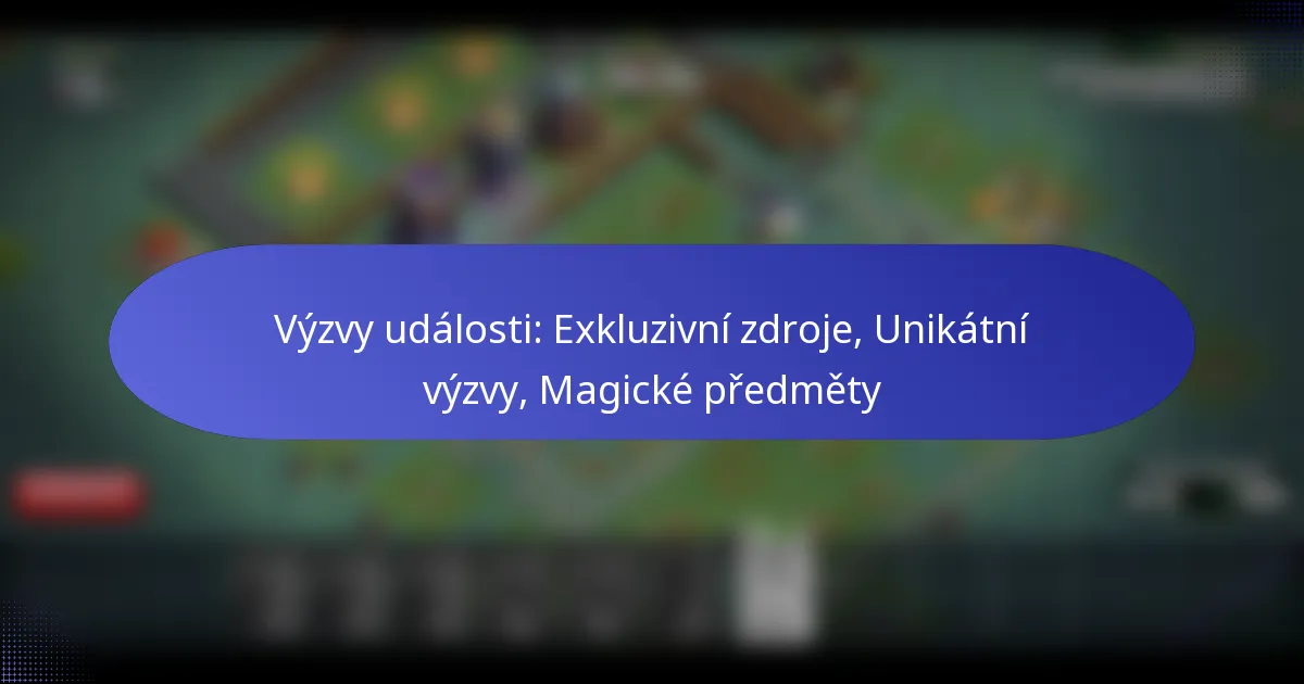 Read more about the article Výzvy události: Exkluzivní zdroje, Unikátní výzvy, Magické předměty