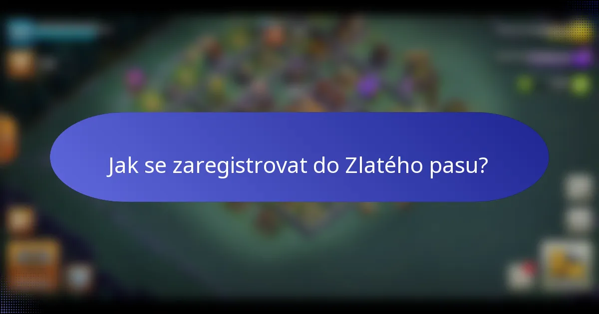 Jak se zaregistrovat do Zlatého pasu?