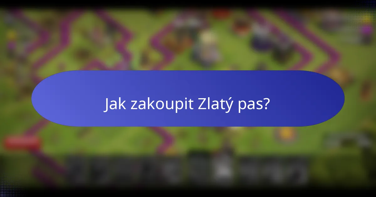 Jak zakoupit Zlatý pas?