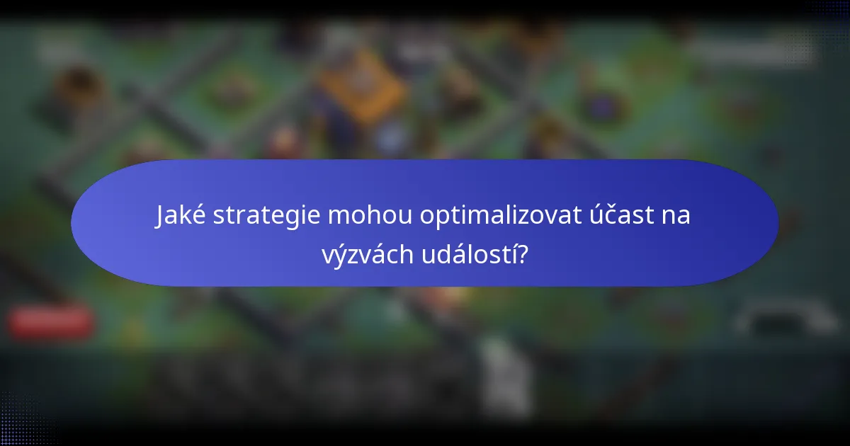 Jaké strategie mohou optimalizovat účast na výzvách událostí?