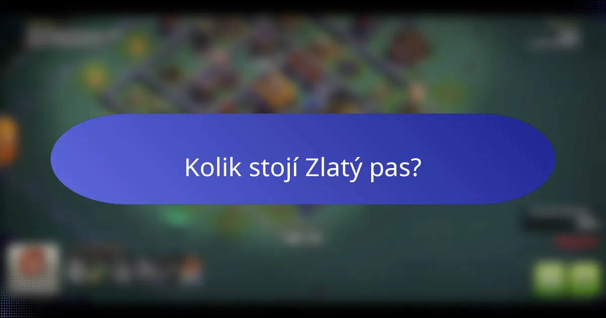 Kolik stojí Zlatý pas?